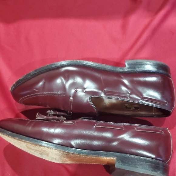 Allen Edmonds Burgandy Grayson Leather Slip-On Tassle Loafers main image 8
